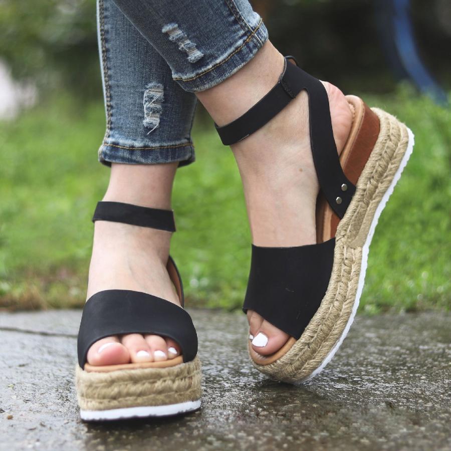 厚底サンダル アンクルストラップ ジュート巻き アンクルベルト レディース 靴 シューズ 夏 オープントゥ オープントウ おしゃれ カジュアル ヒョウ 楽天カード分割