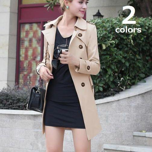 トレンチコート ミディトレンチ レディース アウター 羽織 トレンチ ミディコート ハーフコート カーキ ブラック ベーシック 定番 メンズライク マ Mjbdn B044 おとりよせ Com 通販 Yahoo ショッピング