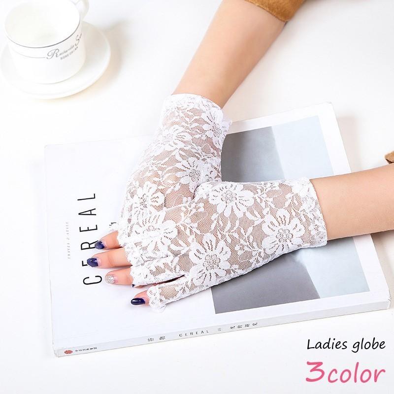 レースグローブ 手袋 レディース 女性 ファッション雑貨 指なし ショート丈 総レース 総柄 花柄 ホワイト ブラック 華やか 日焼け防止 お出かけ Oth おとりよせ Com 通販 Yahoo ショッピング