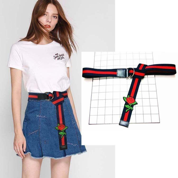 ベルト リング式バックル レディース ベルト穴なし バラ刺繍 薔薇 カジュアル おしゃれ 可愛い かわいい ファッション小物 女性用 婦人用 女の子 Oth おとりよせ Com 通販 Yahoo ショッピング