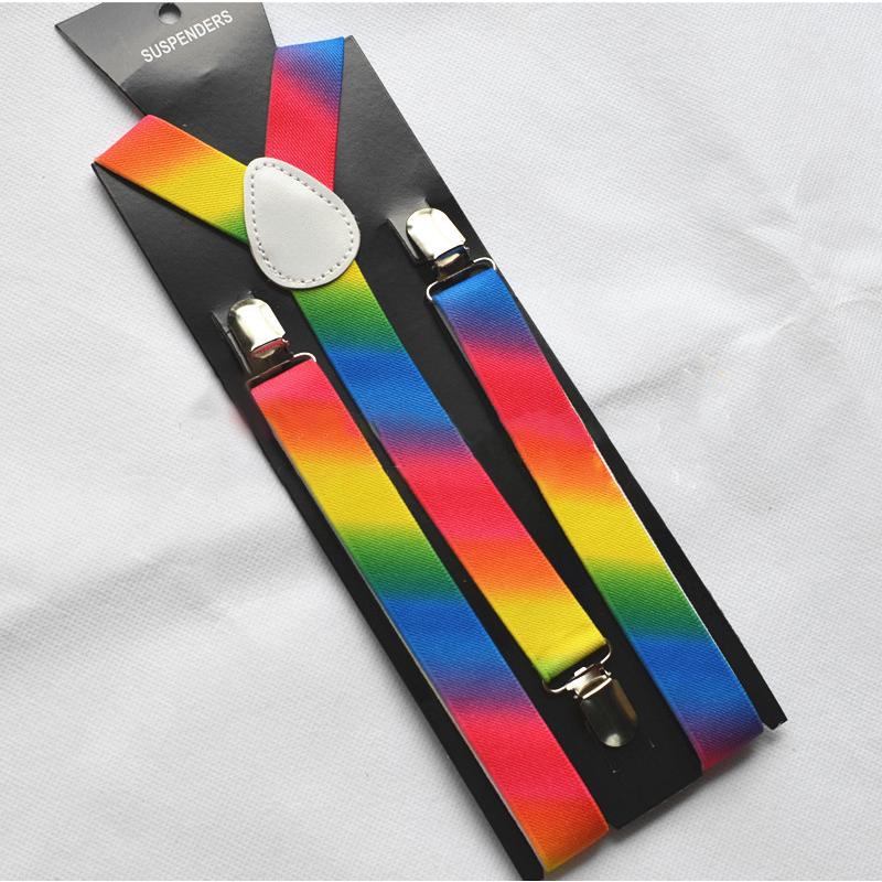 サスペンダー レディース メンズ カラフル Y型 3クリップ 虹色 レインボー 男性 女性 おしゃれ かわいい お出かけ カジュアル ファッション小物 最大60 Offクーポン