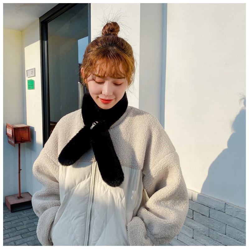 マフラー レディース ショート 短め フワフワ うさぎ ラビットファー風 黒 白 ピンク ベルト かわいい 暖かい 秋冬 85cm Oth おとりよせ Com 通販 Yahoo ショッピング