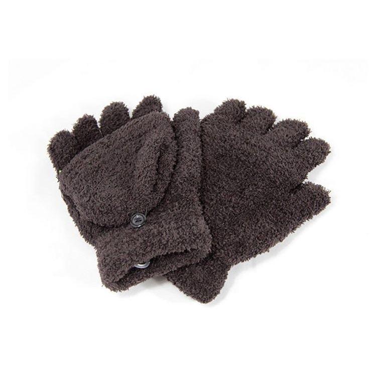 手袋 レディース メンズ ユニセックス モコモコ おしゃれ シンプル 無地 防寒 暖かい 2way ミトン風 ボタン お揃い プレゼント ギフト Oth 646 おとりよせ Com 通販 Yahoo ショッピング