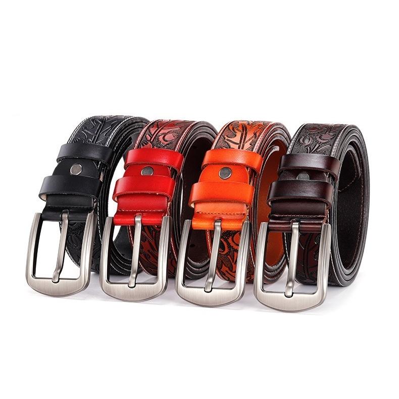 ベルト メンズ 男性 紳士用 ウエストベルト バックル レザー 本革 単色 模様入り リーフ 龍 ドラゴン 鷲 カジュアル おしゃれ かっこいい ギフ セール特別価格