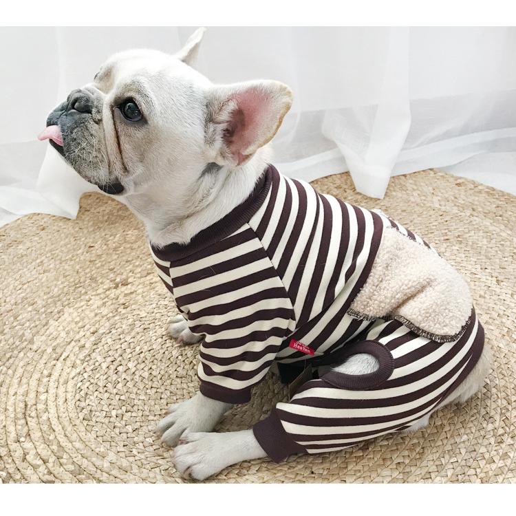 ペット用 犬の服 カバーオール ボーダー 飼い主とお揃い 洋服 ボアポケット ペアルック 超小型犬 小型犬 中型犬 猫 ワンちゃん ネコちゃん ペット｜mignonlindo｜03