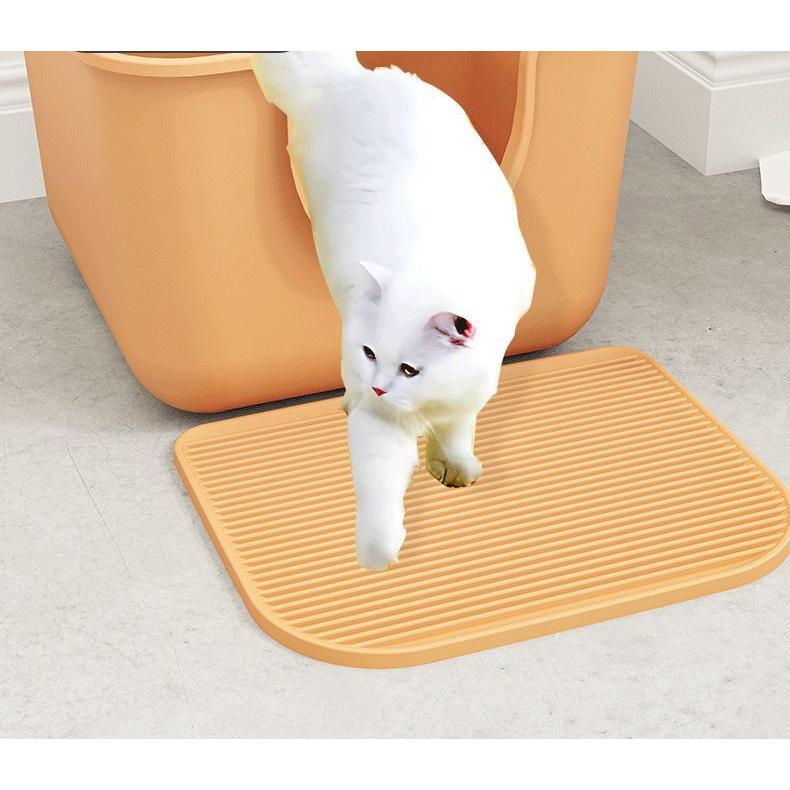 砂取りマット 猫用 トイレマット ペット用品 猫砂キャッチャー 水洗い可 猫砂マット 砂落とし 飛び散り防止 飛散防止 散らかし対策 ネコ用 シンプル｜mignonlindo｜03