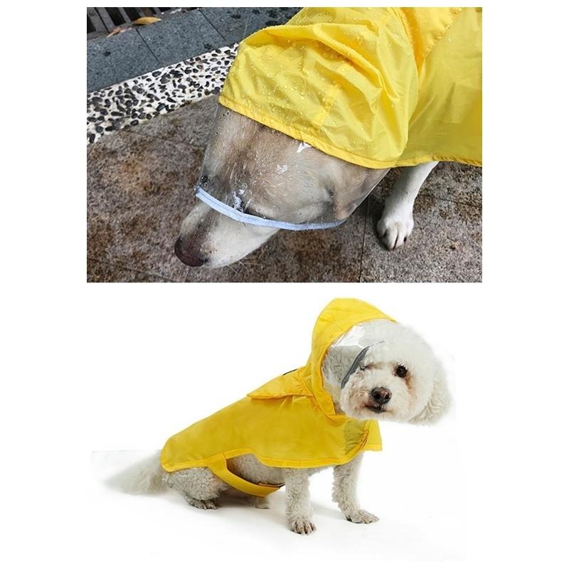 犬用レインウェア レインポンチョ レインコート 雨具 ペット用品 防水 帽子付き 折りたたみ コンパクト お散歩 小型犬 中型犬 ドッグウェア 犬の服｜mignonlindo｜04