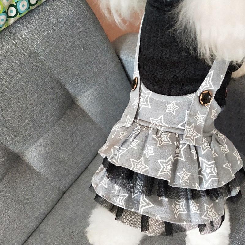 超目玉枠 ドッグウェア ペットウェア 洋服 ワンピース 可愛い 重ね着風 フリル 女の子 スター 星 星柄 おしゃれ着 汚れ防止 抜け毛防止 小型犬 中型犬 犬 Shipsctc Org