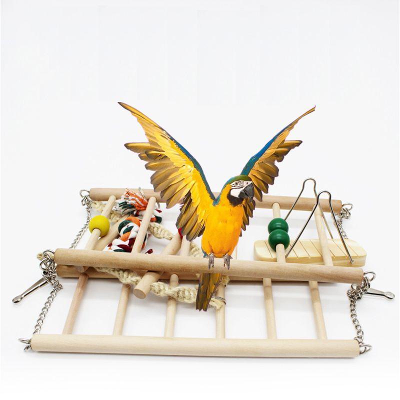 止まり木 インコ オウム セキセイ 小鳥 おもちゃ 吊り下げ 鳥 チェーン 木製 はしご アスレチック 玩具 ロープ ボール バード かわいい バード  :pet-30299:おとりよせ.com - 通販 - Yahoo!ショッピング