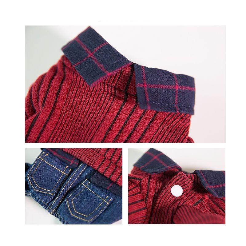 カバーオール 犬服 ドッグウエア ツナギ ニット デニム シャツ ノーマル 裏起毛 重ね着風 小型犬 犬用 ペット用品 犬用品 袖あり ボタン ポケッ Pet 429 おとりよせ Com 通販 Yahoo ショッピング