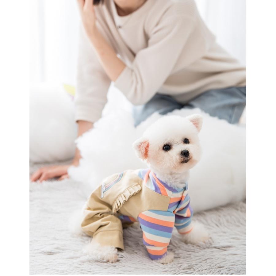 ペットウェア カバーオール つなぎ 犬服 猫服 小型犬 中型犬 デニム イラスト プリント ボーダー 虹 レインボー カラフル ロゴ おしゃれ 可愛い Pet おとりよせ Com 通販 Yahoo ショッピング