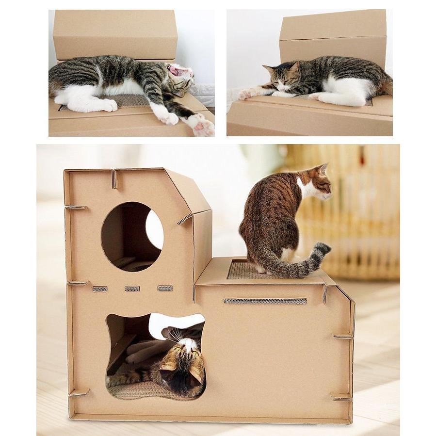 キャットハウス 猫ハウス 段ボールハウス 猫用品 ペット用品 ペットグッズ 猫用爪とぎ 段ボール 角型 爪とぎ 寒さ対策 あったかい おしゃれ シンプ Pet おとりよせ Com 通販 Yahoo ショッピング