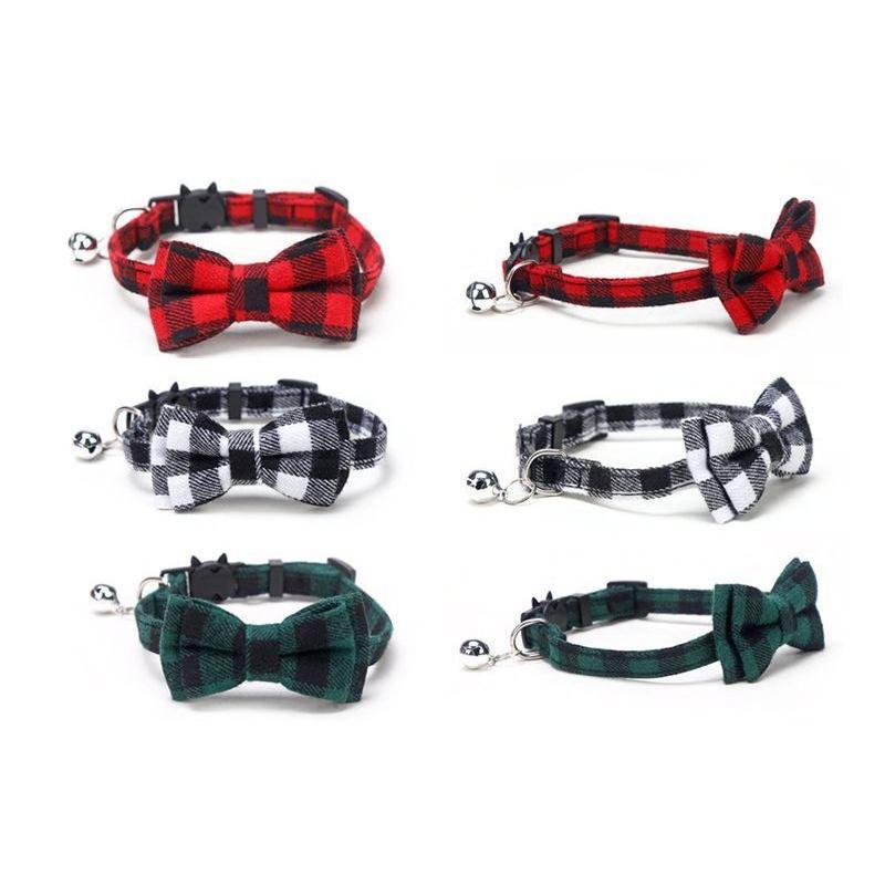 開店祝い 猫用首輪 ねこ ペット用品 チェック柄 カラー チョーカー セーフティーバックル 蝶ネクタイ リボン 鈴付き おしゃれ かわいい おめかし キュート Shipsctc Org