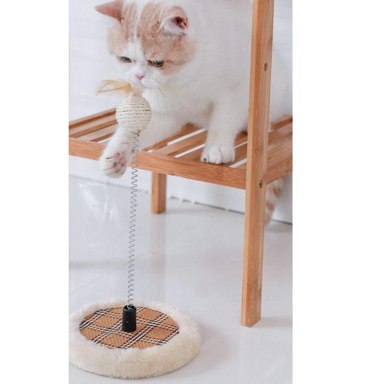ねこじゃらし ペット 猫 猫のおもちゃ キャット ペット用品 ペット用おもちゃ スプリング ベル付き 土台付き バネ ひとり遊び ハチ ボール Pet おとりよせ Com 通販 Yahoo ショッピング