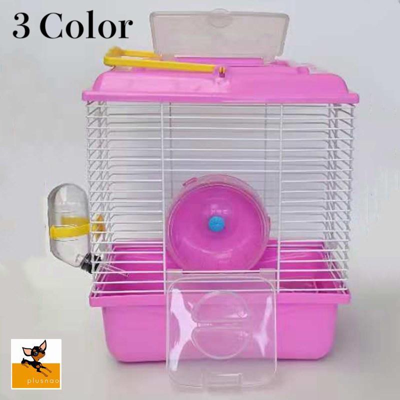 小動物用ケージ ハムスター おすすめ ペット用品 ペットグッズ 小動物グッズ ホイール 食器 通気性 給水器 ブラウン ブルー ピンク 透明 かわいい