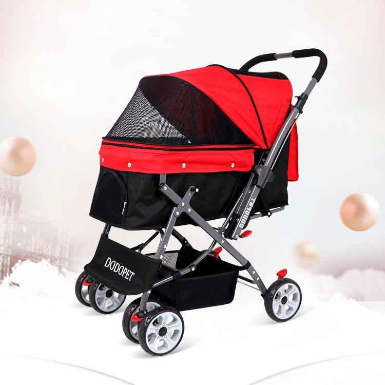 ペットカート ペットバギー DODOPET 切り替え ハンドル 多頭飼い 大型犬 中型犬 小型犬 犬 荷物入れ バスケット キャノビー付き 4輪 折り 