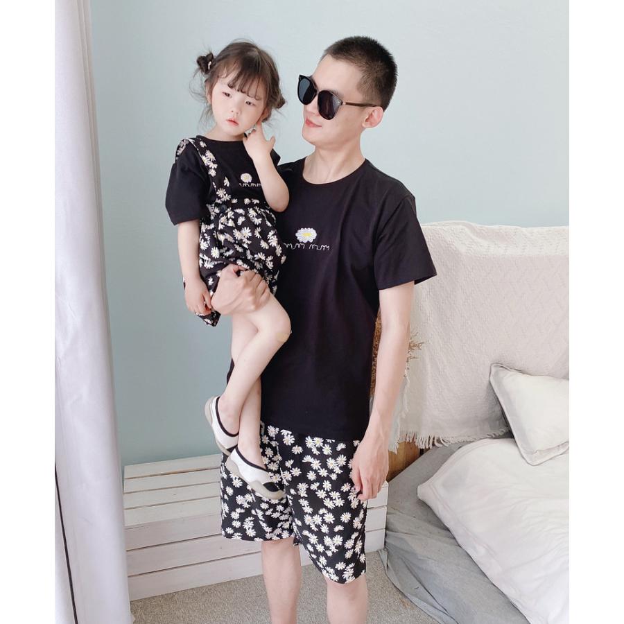 親子ペアルック Tシャツ ハーフパンツ キッズ 女の子 男の子 メンズ レディース 半袖 半ズボン お揃い リンクコーデ カットソー 花柄 カジュアル Set おとりよせ Com 通販 Yahoo ショッピング