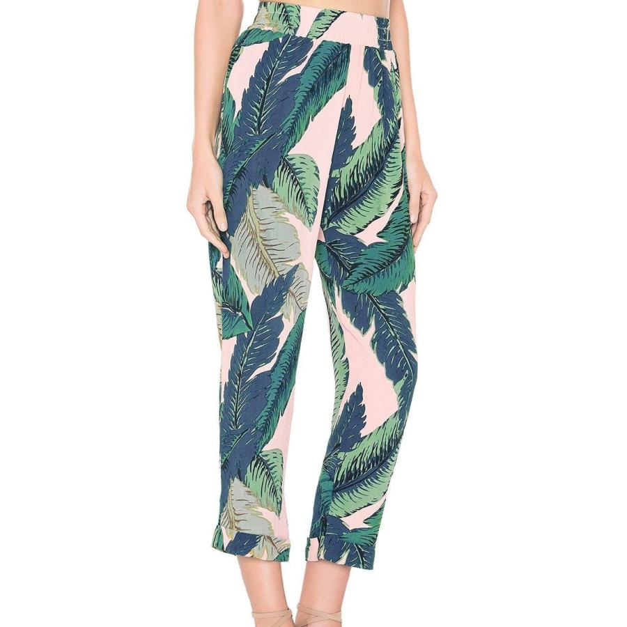 セットアップ 上下セット 半袖 レディースファッション 女性 服 オシャレ 南国風 葉 緑 柄 夏 セパレート Set おとりよせ Com 通販 Yahoo ショッピング