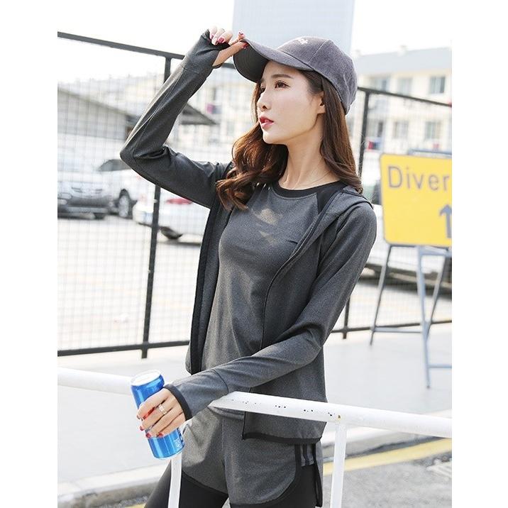 4点セット セットアップ レディース フィットネスウェア スポーツウェア トレーニングウェア ヨガウェア ランニングウェア 長袖ジップアップパーカー Set おとりよせ Com 通販 Yahoo ショッピング