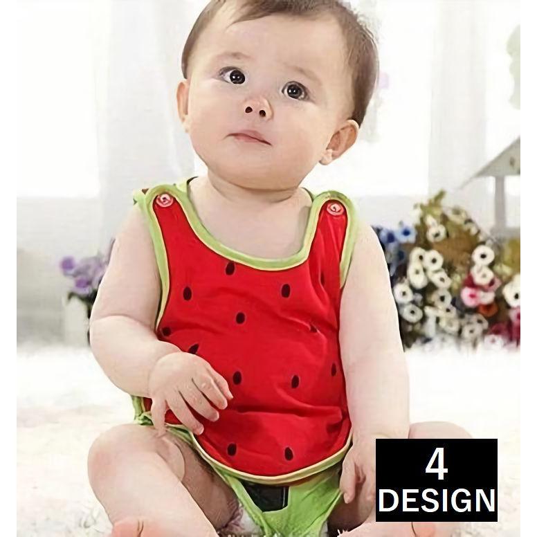 ベビー用 子供用 上下セット ベビー 赤ちゃん セットアップ スタイ タンクトップ ショートパンツ 2点セット はち スイカ カエル 80 90 男の Set 1 おとりよせ Com 通販 Yahoo ショッピング