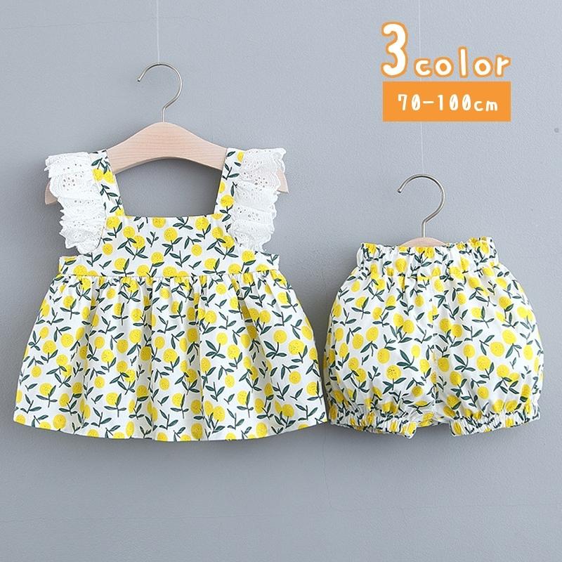 セットアップ 上下セット ワンピース かぼちゃパンツ ノースリーブ ベビー 赤ちゃん 子供服 女の子 さくらんぼ チェリー かわいい おしゃれ 70 Set おとりよせ Com 通販 Yahoo ショッピング