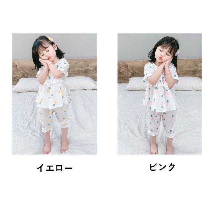 パジャマ 上下セット 半袖 キッズ ベビー 子供 女の子 フリル レース 部屋着 ルームウェア 膝丈 ラメ キラキラ プリント イラスト かわいい パ Set おとりよせ Com 通販 Yahoo ショッピング