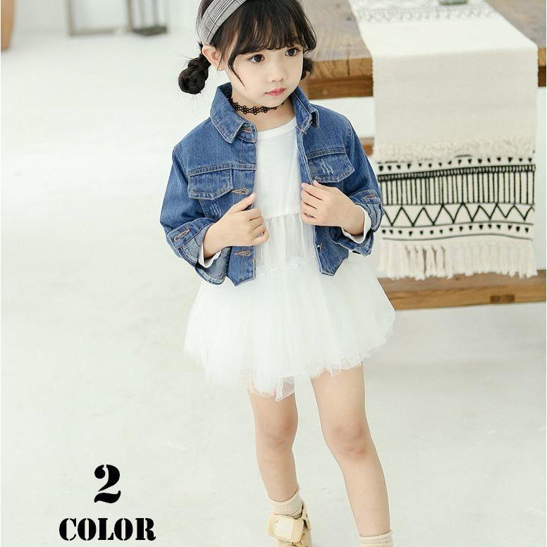 デニムジャケット チュールワンピース 子供服 2点セット 長袖 レース デニム Gジャン チュールワンピース ガールズ 女の子 キッズ かわいい おし Set おとりよせ Com 通販 Yahoo ショッピング