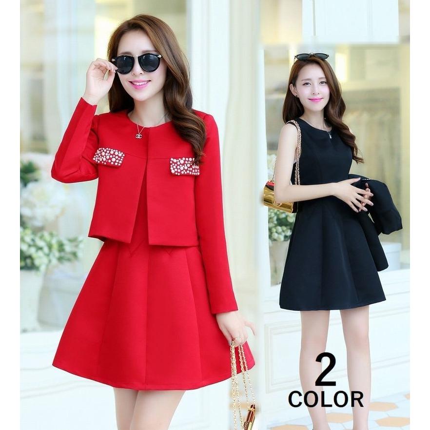 セレモニースーツ ワンピーススーツ セットアップ ミニワンピース ワンピース ジャケット 長袖 ラウンドネック ショート丈 フレア レディース 入学式 Set おとりよせ Com 通販 Yahoo ショッピング