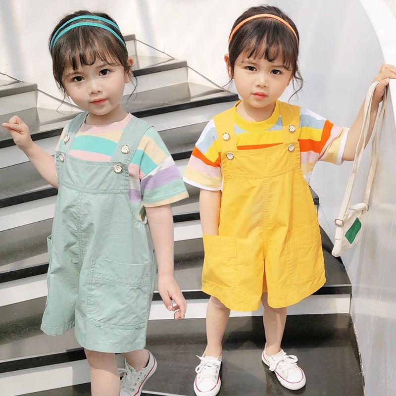 オーバーオール サロペット 半袖tシャツ カットソー キッズ 子供 女の子 女子 小学生 子供服 キッズ服 2点セット 上下セット シンプル 無地 ボ Set おとりよせ Com 通販 Yahoo ショッピング