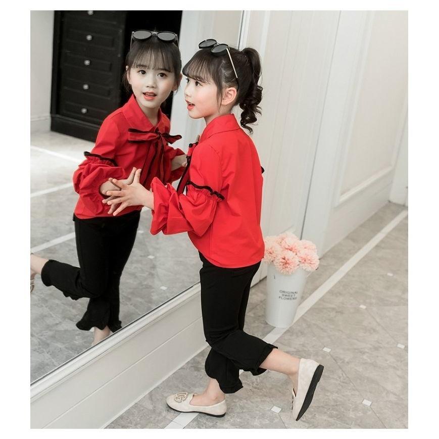 セットアップ ツーピース 長袖 シャツ ブラウス 子供服 こども服 キッズ ジュニア 白 赤 リボン 女の子 ファッション ズボン 可愛い かっこいい Set おとりよせ Com 通販 Yahoo ショッピング