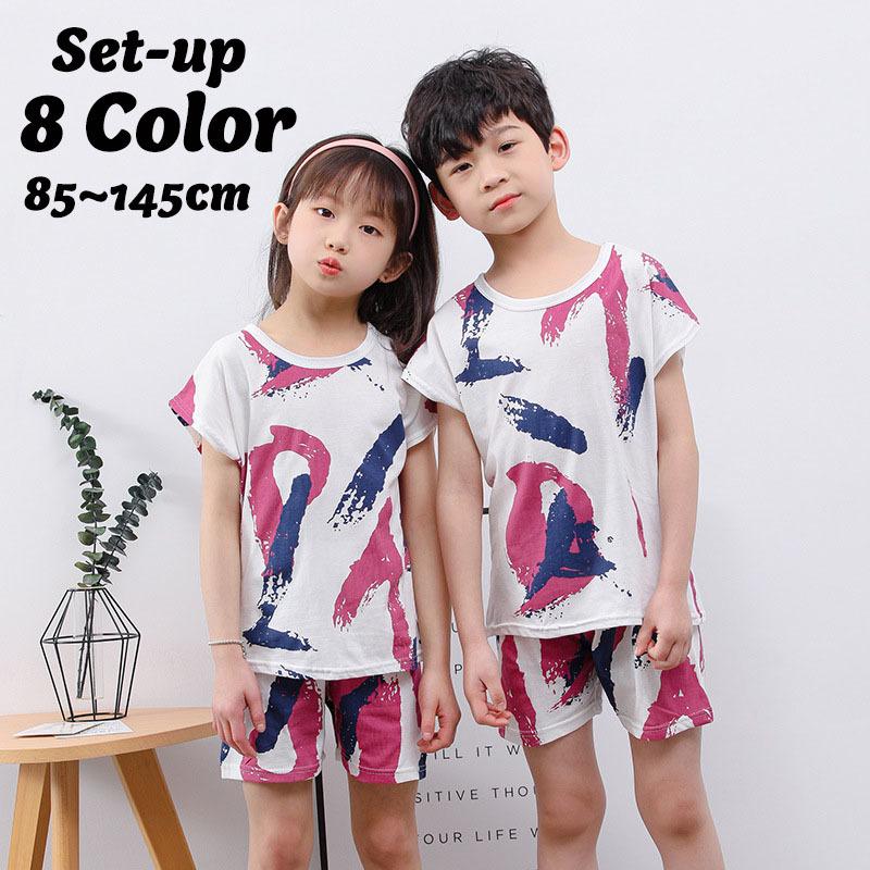 セットアップ 上下セット Tシャツ 半袖 半ズボン ショートパンツ キッズ ベビー 子供 男の子 女の子 男女兼用 プリント 夏 お出かけ かわいい Set おとりよせ Com 通販 Yahoo ショッピング