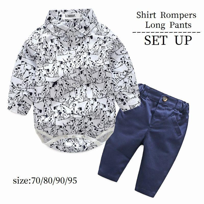 セットアップ ロンパース ロングパンツ 子供服 ベビー服 男の子 ボディースーツ シャツ型ロンパース シャツ 長袖 長ズボン 股スナップボタン 襟 ウ Set おとりよせ Com 通販 Yahoo ショッピング