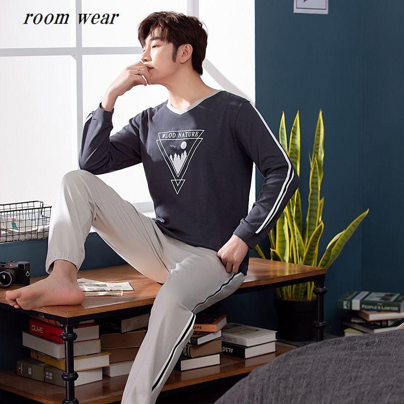 ルームウェア メンズ 男性用 パジャマ 寝巻 部屋着 上下セット 長袖 長ズボン 紳士用 Vネック ポケット シンプル おしゃれ かっこいい ロゴ ジ Set おとりよせ Com 通販 Yahoo ショッピング