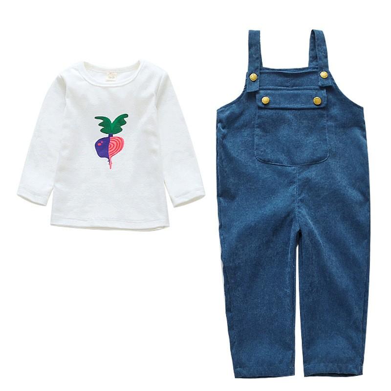 オーバーオール 長袖tシャツ 上下セット キッズ ベビー かぶイラスト プリント かわいい サロペット 2点セット Set おとりよせ Com 通販 Yahoo ショッピング
