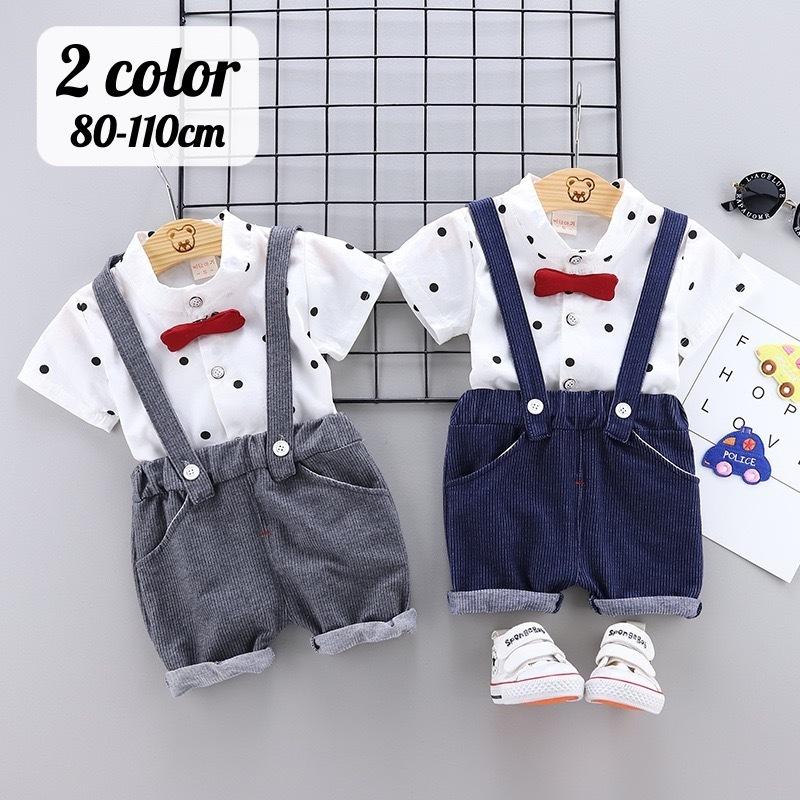 セットアップ 上下セット シャツ サロペットパンツ キッズ ベビー 子供用 男の子 夏 半袖 水玉柄 半ズボン かわいい おしゃれ お出かけ 入園式 Set 806 おとりよせ Com 通販 Yahoo ショッピング