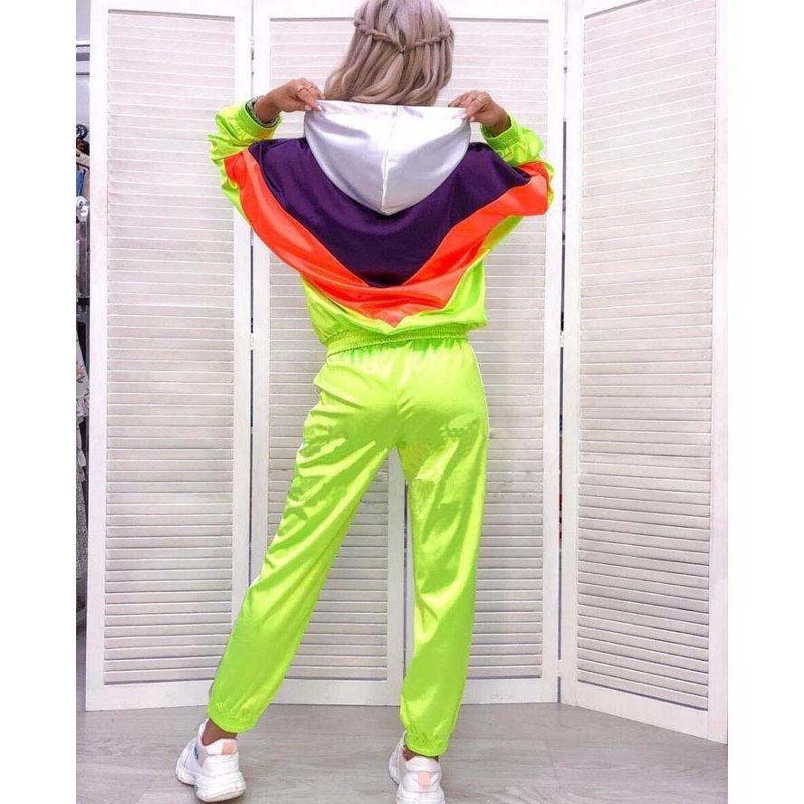 上下セット セットアップ ダンス フィットネス ウェア ジャージ ウインドブレーカー 衣装 派手 ネオン メタリック 長袖 長ズボン ジップアップ Set おとりよせ Com 通販 Yahoo ショッピング