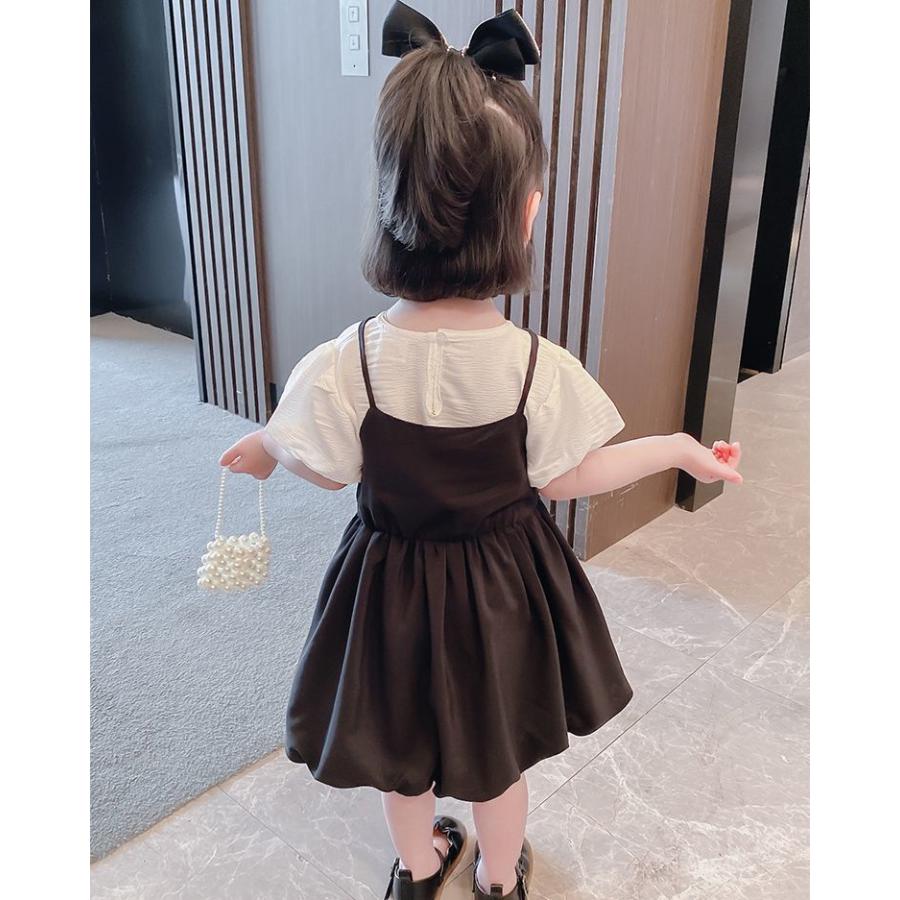 ずっと気になってた ワンピース 2点セット 半袖カットソー 膝丈 キャミワンピ バルーンスカート キッズ 女の子 子供服 おしゃれ かわいい バルーンスリーブ フレアスカ Www Bgcfauquier Org