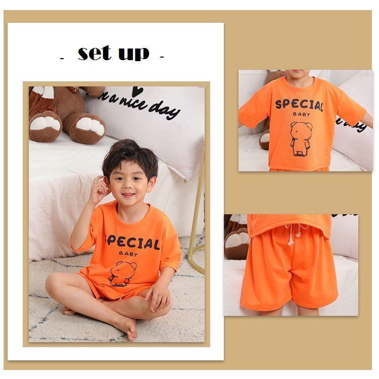 セットアップ 上下セット 2点セット キッズ ジュニア 子供服 半袖 半ズボン Tシャツ ショートパンツ ラウンドネック 紐 イラスト くま スポーツ Set おとりよせ Com 通販 Yahoo ショッピング