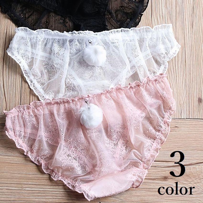 ショーツ レディース パンツ 下着 しっぽ風 花柄 レース 総レース フリル リボン ポンポン チャーム ランジェリー セクシー パンティー 女性用 Sho おとりよせ Com 通販 Yahoo ショッピング