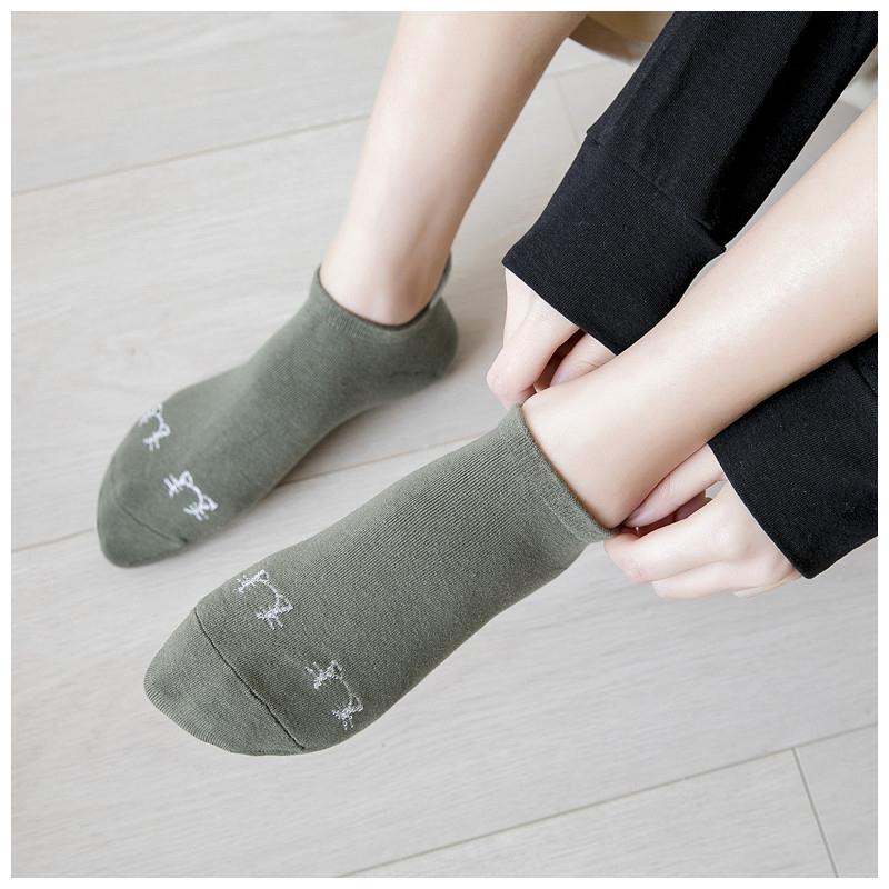 ショートソックス くるぶしソックス 靴下 レディース 女性用 くるぶし丈 くつ下 猫 イラスト かかと耳付き 春 夏 シンプル かわいい おしゃれ カ Sox おとりよせ Com 通販 Yahoo ショッピング