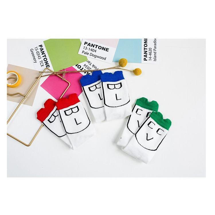 靴下 クルーソックス 子供用 キッズ ベビー 女の子 アルファベット 顔文字 刺繍 かわいい おしゃれ ユニーク Sox 487 おとりよせ Com 通販 Yahoo ショッピング