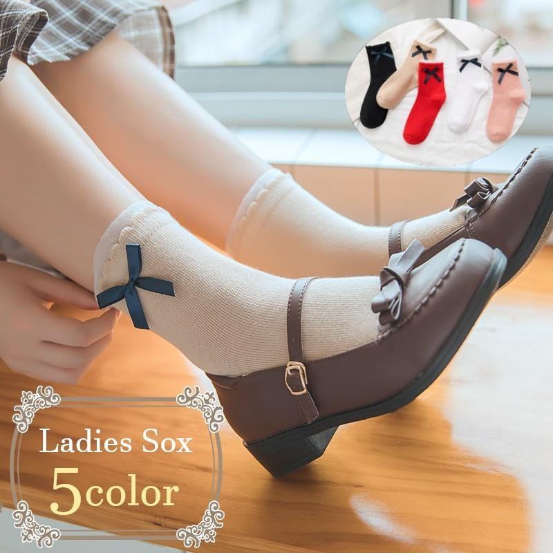 クルーソックス レディース 女性 女の子 くつした 靴下 くつ下 リボン レース 無地 ブラック ホワイト ピンク キュート かわいい ガーリー ロリ Sox おとりよせ Com 通販 Yahoo ショッピング