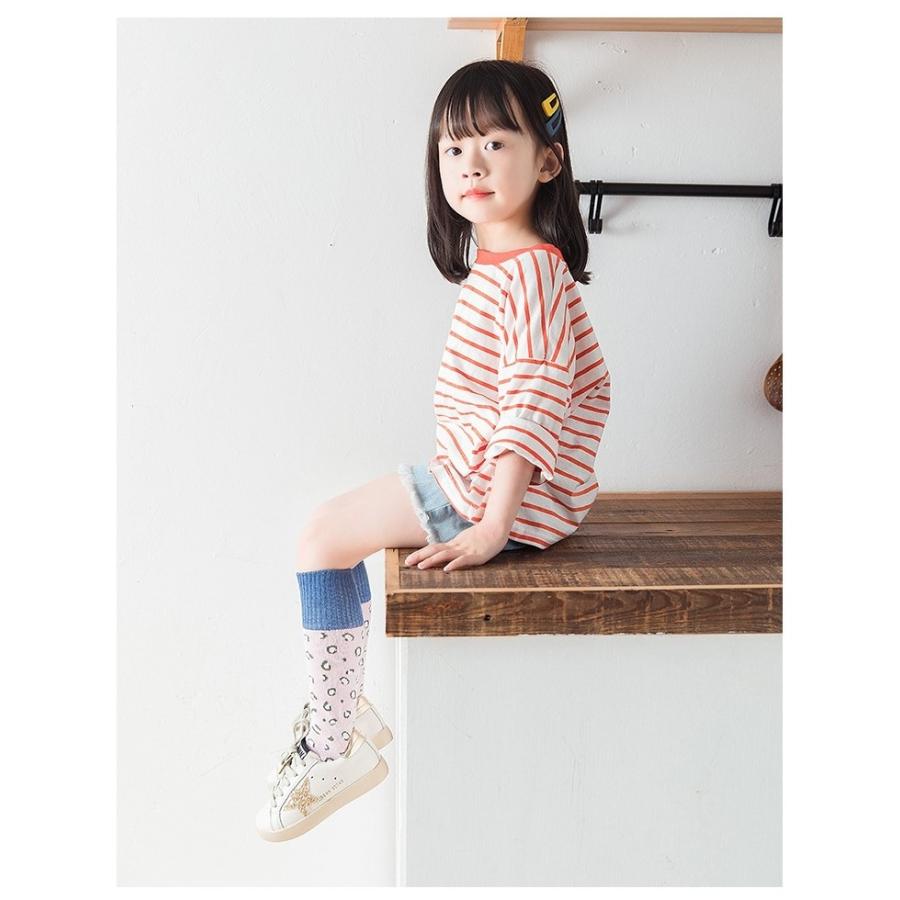 ハイソックス ソックス 靴下 くつ下 レッグウェア キッズ 子供 女の子 ファッション小物 ヒョウ柄 配色 おしゃれ かわいい Sox おとりよせ Com 通販 Yahoo ショッピング