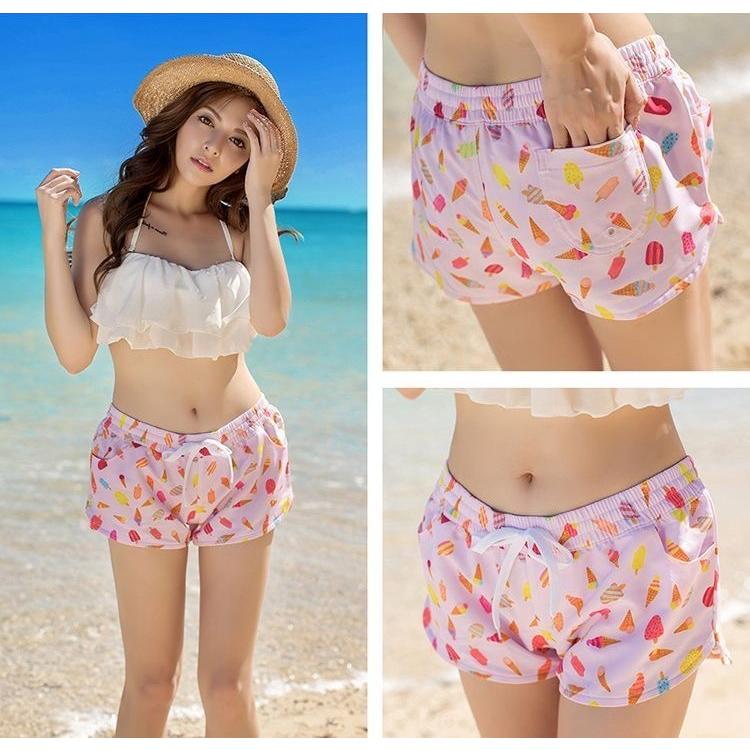 水着 スイムパンツ レディース 女性用 下だけ 単品 サーフパンツ ショートパンツ 海水パンツ 海パン ビーチパンツ アイスクリーム柄 ボトムス 短パ Sty1803 おとりよせ Com 通販 Yahoo ショッピング