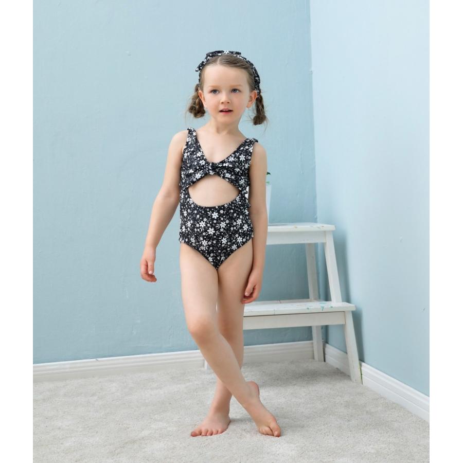 子供用水着 モノキニ ワンピースタイプ カチューシャ付き 2点セット スイムウェア キッズ 女の子 ガールズ 女子 花柄 海水浴 プール ビーチ 水遊 Swer1913 おとりよせ Com 通販 Yahoo ショッピング