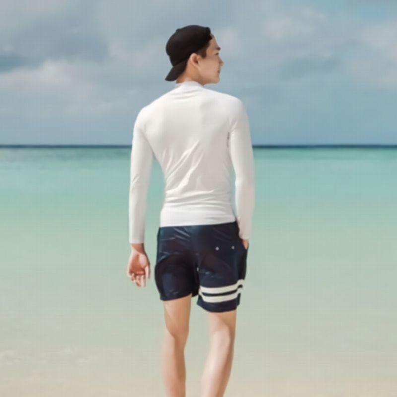 水着セット 上下セット 長袖ラッシュガード プール 海 夏 紫外線防止 シンプル ホワイト ペアルック お揃い メンズ Swim 1 おとりよせ Com 通販 Yahoo ショッピング