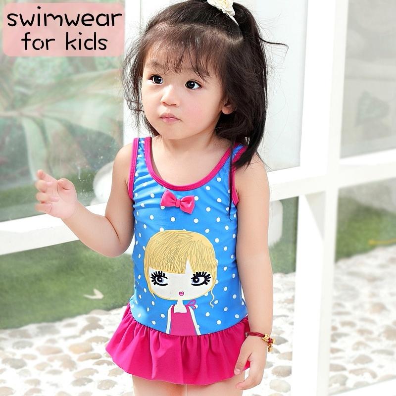水着 ワンピースタイプ キッズ 子供用 女の子 スイムウェア 袖なし ノースリーブ フリル リボン イラスト プリント ドット柄 お洒落 かわいい 夏 Swim おとりよせ Com 通販 Yahoo ショッピング