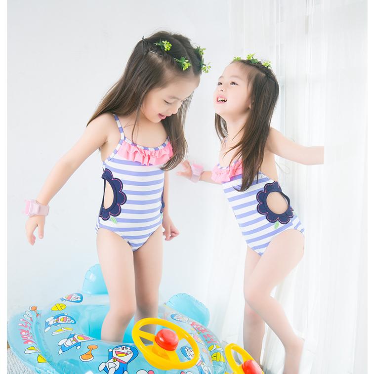 爆買いセール 水着 キッズ ベビー 子供用 女の子 ワンピースタイプ フリル スイムウェア ボーダー フラワー 花 かわいい おしゃれ オールインワン 夏 海 プー Babylonrooftop Com Au