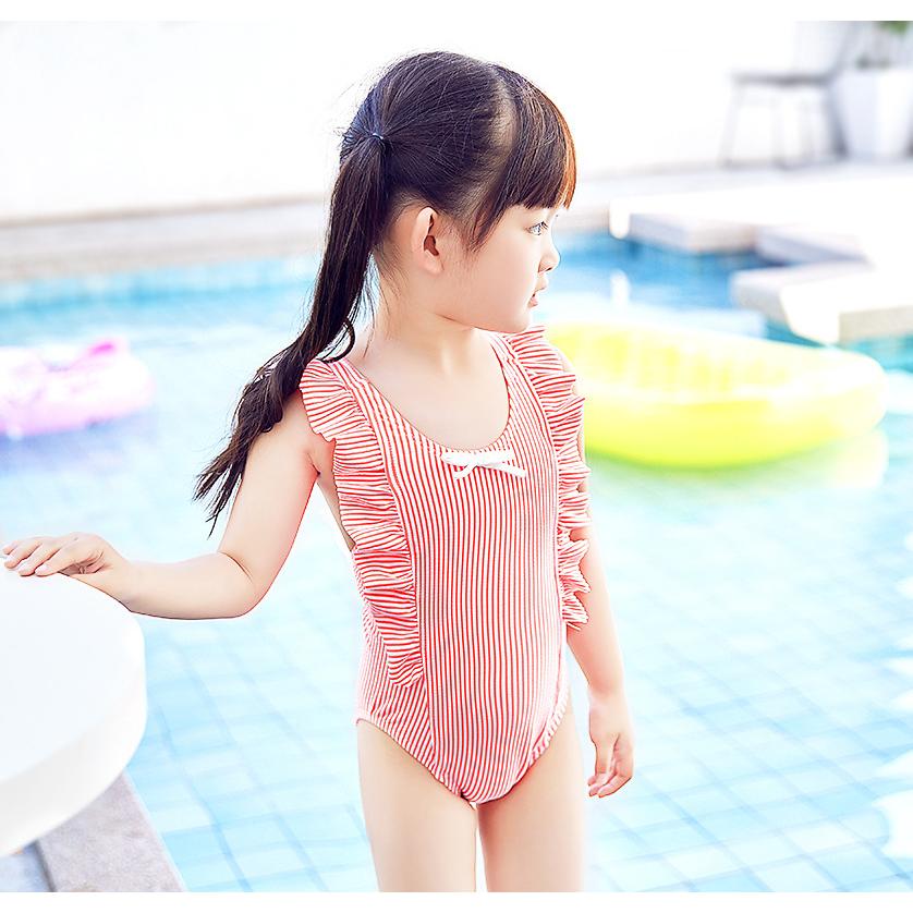水着 子供用 女の子 女児 キッズ ワンピース オレンジ ストライプ 水泳 プール 水遊び 海 かわいい Swim おとりよせ Com 通販 Yahoo ショッピング