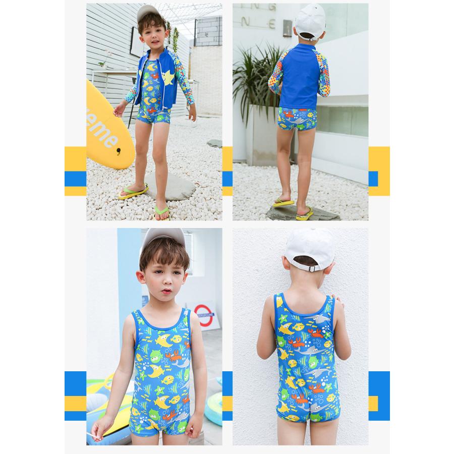 水着 ワンピースタイプ オールインワン キッズ こども 3点セット ジュニア 男の子 ノースリーブ スイムキャップ ラッシュガード 長袖 水泳帽 スイ Swim 819 おとりよせ Com 通販 Yahoo ショッピング